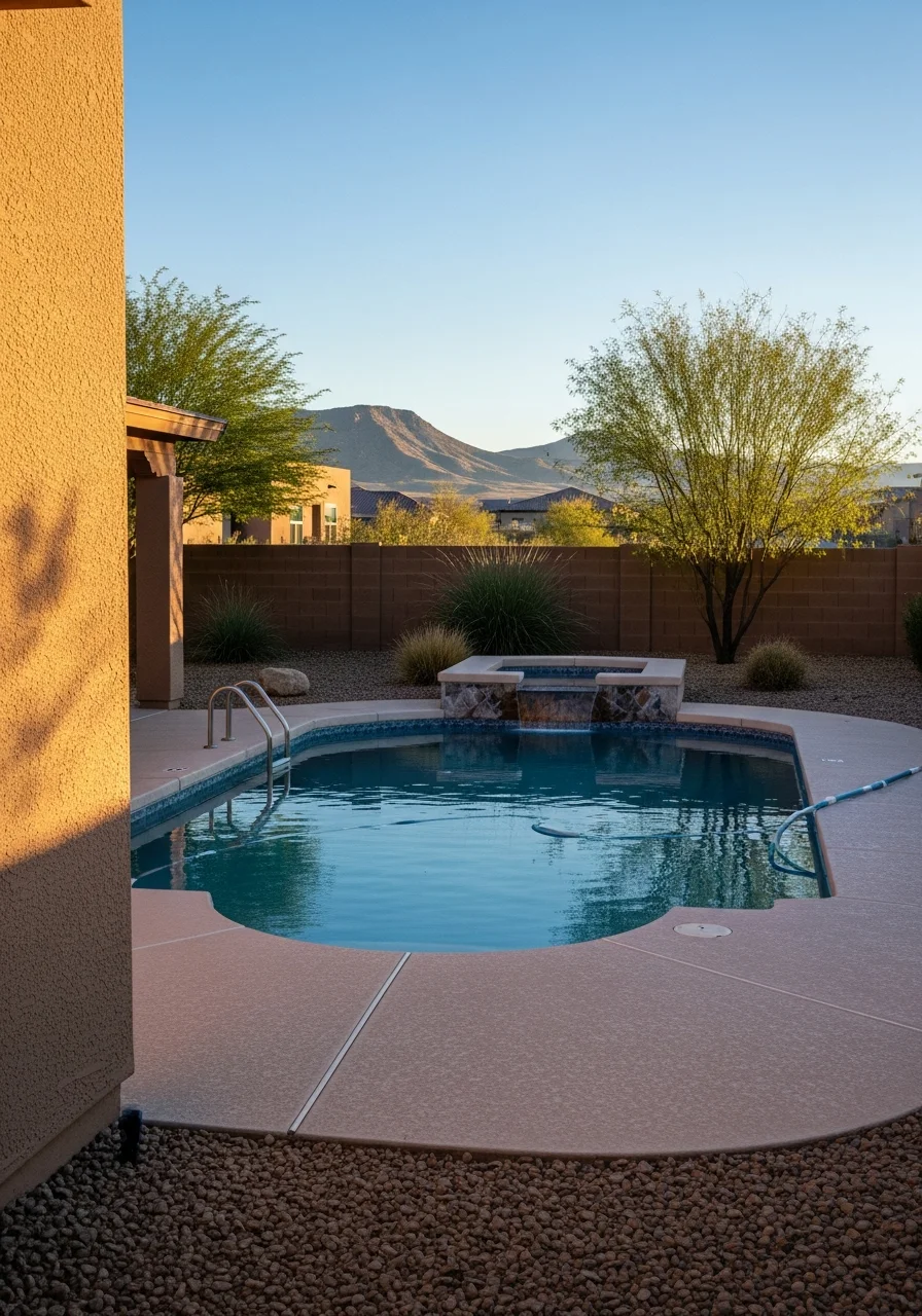Sunland Park home with contemporary design and native desert landscaping.